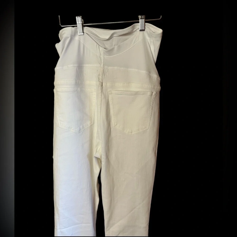 J Crew White Straight Leg Maternity Jeans Size 28 Signature Stretch